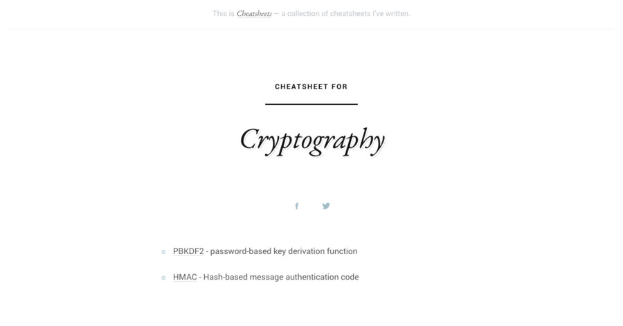 Cryptography cheatsheet