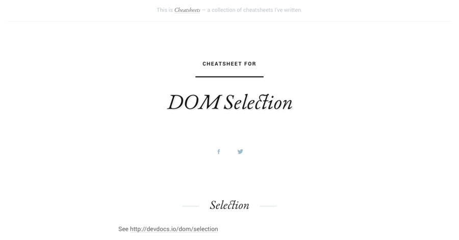 DOM Selection cheatsheet