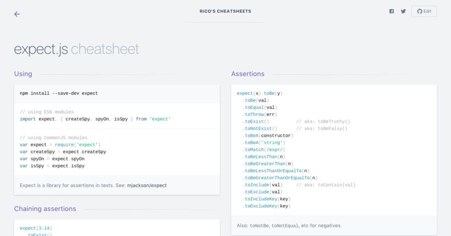 expect.js cheatsheet
