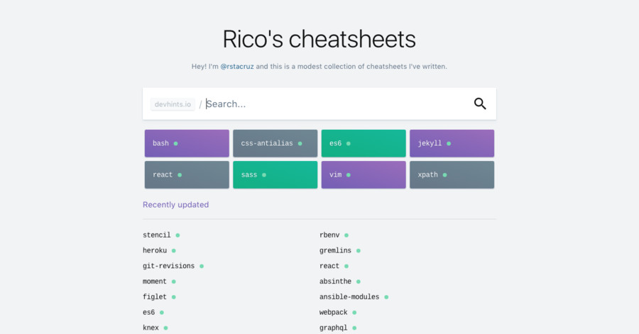 Résultat de recherche d'images pour "Devhints"