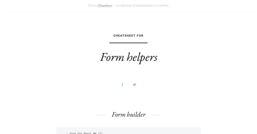 Form Helpers Cheatsheet