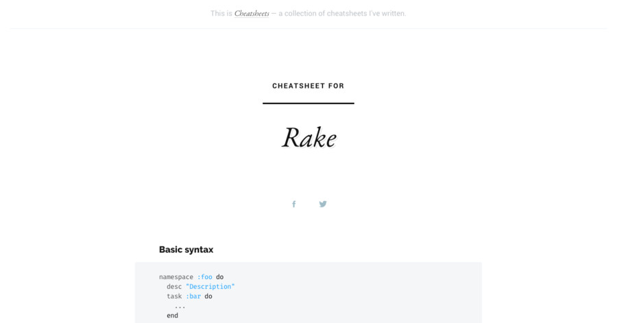 Rake Tasks Cheat Sheet for Ruby on Rails