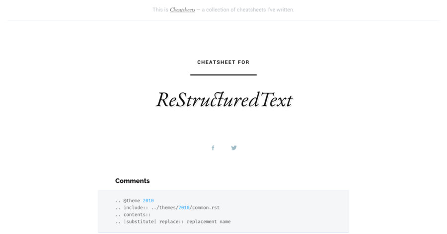 ReStructuredText Cheatsheet